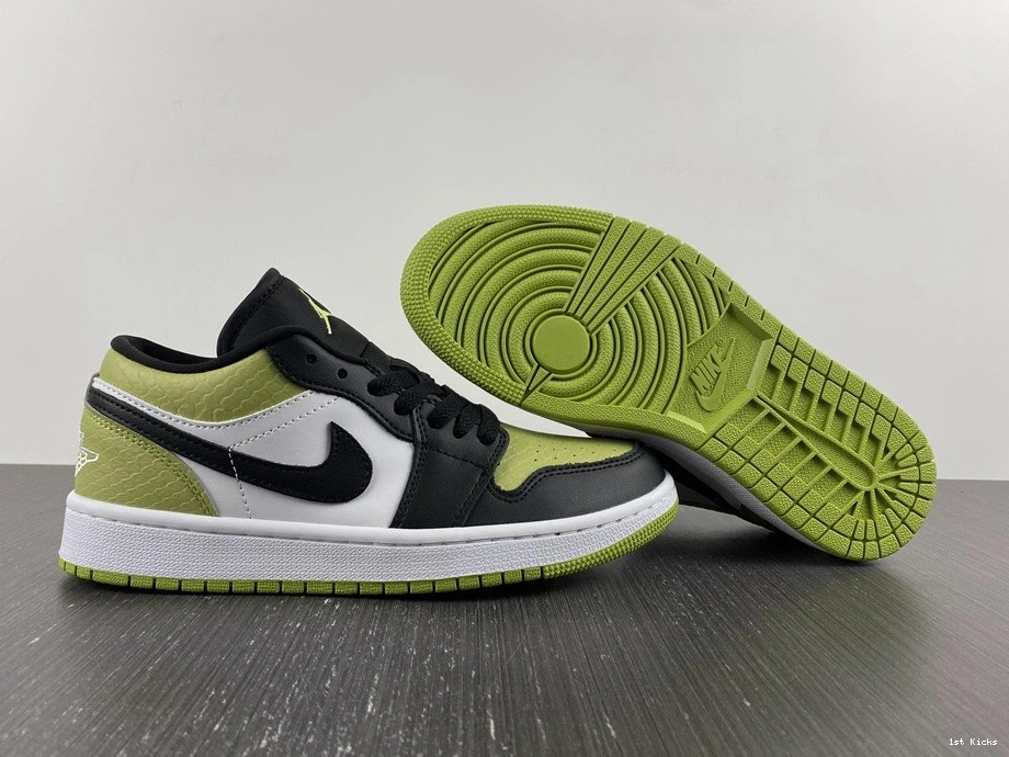 Green Snakeskin DX4446-301 Vivid Jordan (W) 1 Low - 1012